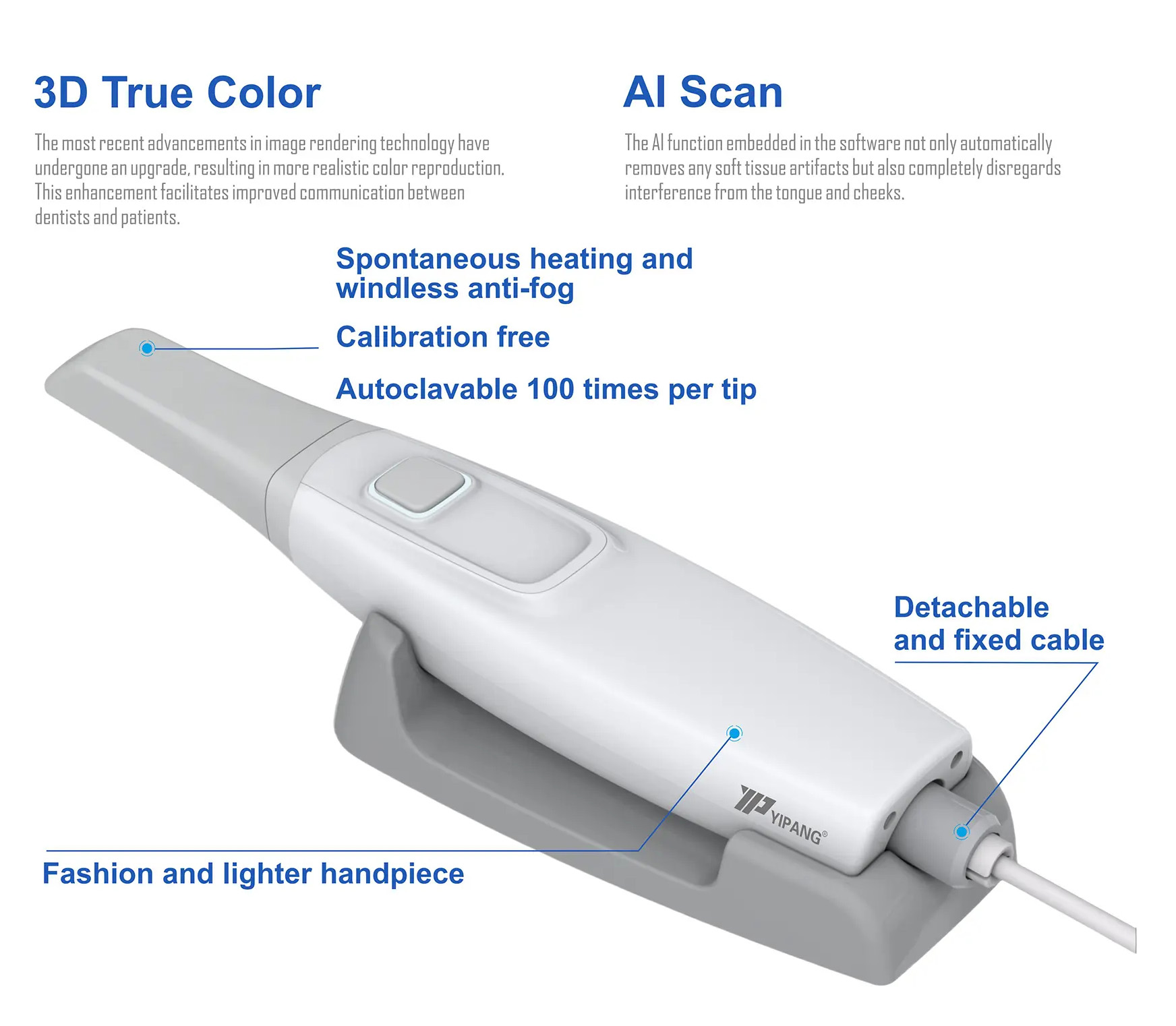 YP-11 Dental 3D Intraoral Scanner with Color Scanning for Restorative, Implant and Orthodontic